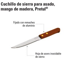 Cuchillo de Sierra Mango de Madera PRETUL