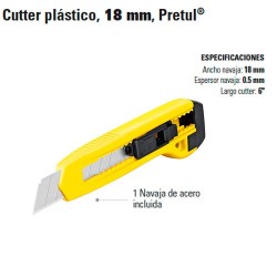 Cutter Plástico 18 mm PRETUL