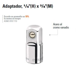 Adaptador 1/4" (H) x 3/8" (M) TRUPER