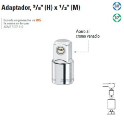 Adaptador 3/8" (H) x 1/2" (M) TRUPER