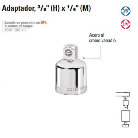 Adaptador 3/8" (H) x 1/4" (M) TRUPER