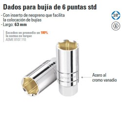 Dado para Bujía de 6 Puntas STD 3/8" TRUPER