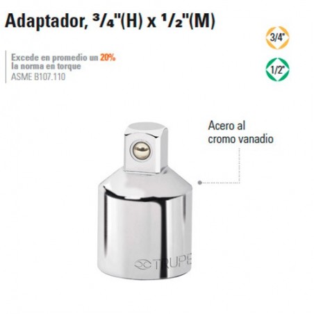 Adaptados 3/4" (H) x 1/2" (M) TRUPER