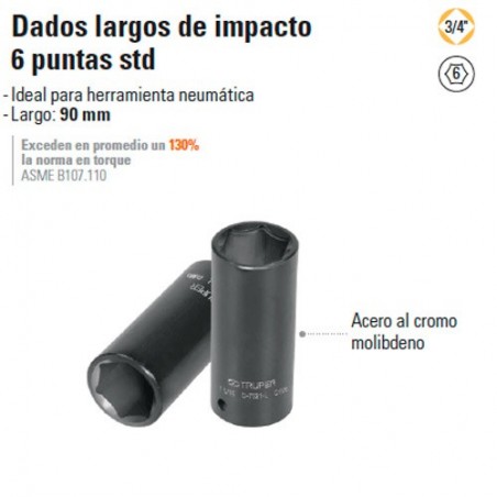 Dado Largo de Impacto 6 Puntas STD TRUPER