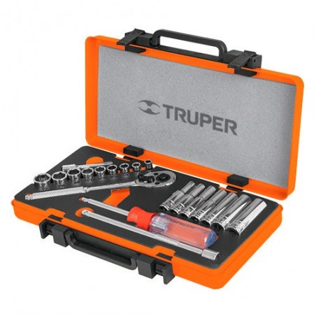 Juego de Dados 21 Piezas STD 1/4" TRUPER