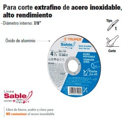 Disco Abrasivo Para Corte Extrafino de Acero Inoxidable Alto Rendimiento TRUPER