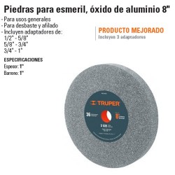 Piedra Para Esmeril Oxido de Aluminio 8" TRUPER