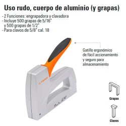 Engrapadora Tipo Pistola Uso Rudo Cuerpo de Aluminio TRUPER