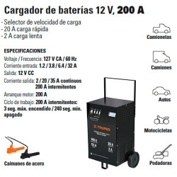 Cargador de Baterías 12 V 200 A TRUPER