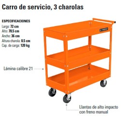 Carro de Servicio 3 Charolas TRUPER