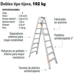 Escalera Doble Tipo Tijera 102 kg TRUPER