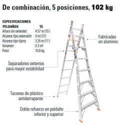 Escalera de Combinación 5 Posiciones 102 kg TRUPER