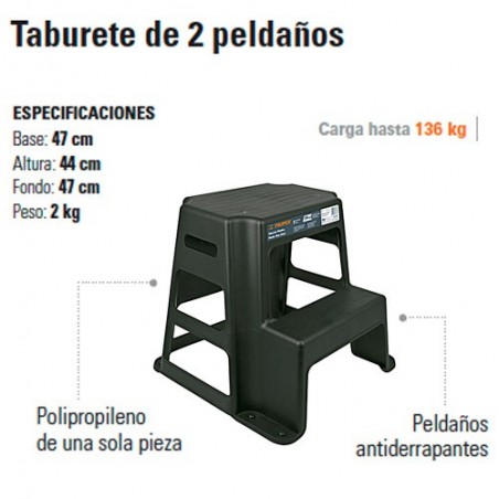 Taburete de 2 Peldaños TRUPER