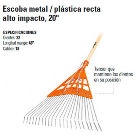 Escoba Metal / Plástica Recta Alto Impacto 20" TRUPER