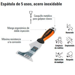 Espátula de 5 Usos Acero Inoxidable TRUPER