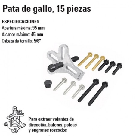 Extractor Pata de Gallo 15 Piezas TRUPER