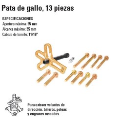 Extractor Pata de Gallo 13 Piezas TRUPER