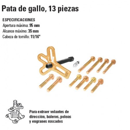 Extractor Pata de Gallo 13 Piezas TRUPER