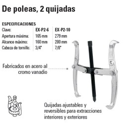 Extractor de Poleas 2 Quijadas TRUPER