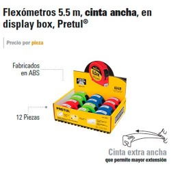 Flexómetro 5.5 m Cinta Ancha PRETUL