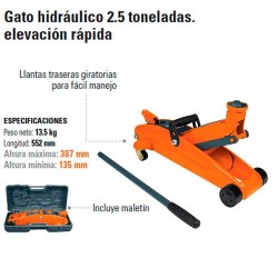 Gato Hidráulico 2.5 Toneladas Elevación Rápida TRUPER