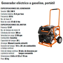 Generador Eléctrico a Gasolina Portátil TRUPER