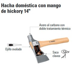 Hacha Doméstica con Mango de Hickory 14" TRUPER