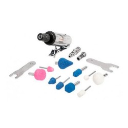 Kit de Mini Esmeriladora Neumatica 1/4" con estuche Plástico TRUPER