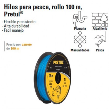 Hilo para Pesca Rollo 100 m PRETUL