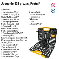 Juego de Herramientas 133 Piezas PRETUL