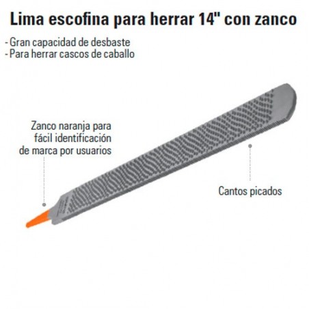 Lima Escofina para Herrar 14 " con Zanco TRUPER