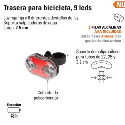 Ficha Tecnica Juego de linterna trasera y delantera para bicicleta, Pretul