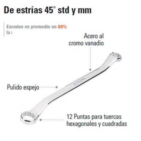 Llave Combinada de Estrías 45° STD y MM TRUPER