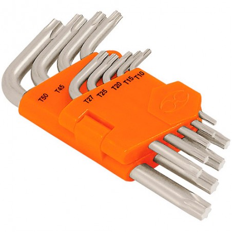 Juego de 9 Llaves Torx Organizador Plástico Abatible TRUPER