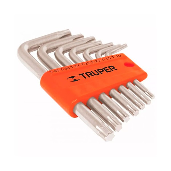 Juego de 7 Llaves Torx Cortas Organizador Plástico TRUPER