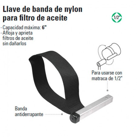 Llave de Banda de Nylon para Filtro de Aceite TRUPER