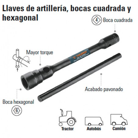 Llave de Artillería Boca Cuadrada y Hexagonal TRUPER