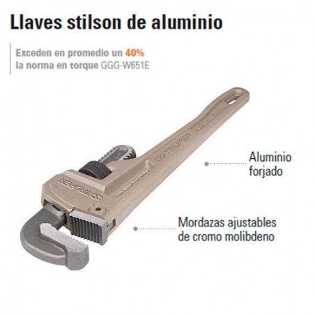 Llaves Stilson de Aluminio TRUPER