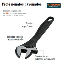 Llave Perica Profesional Pavonada TRUPER