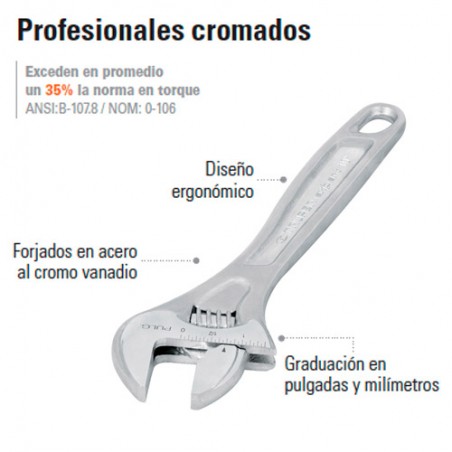 Llave Perica Profesional Cromado TRUPER