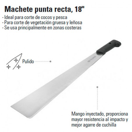 Machete Punta Recta 18" TRUPER