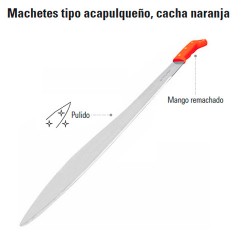 Machete Tipo Acapulqueño Cacha Naranja TRUPER