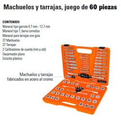 Machuelos y Tarrajas Juego de 60 Piezas TRUPER