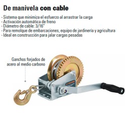 Malacate de Manivela con Cable TRUPER
