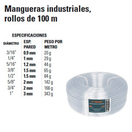 Manguera Industrial Rollo de 100 m TRUPER