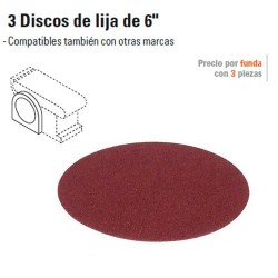 3 Discos de Lija de 6" TRUPER