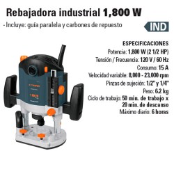 Rebajadora Industrial 1800 W TRUPER