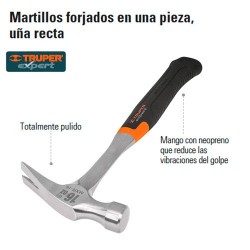 Martillo Forjado en Una Pieza Uña Recta TRUPER