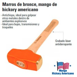 Marro de Bronce Mango de Hickory Americano TRUPER