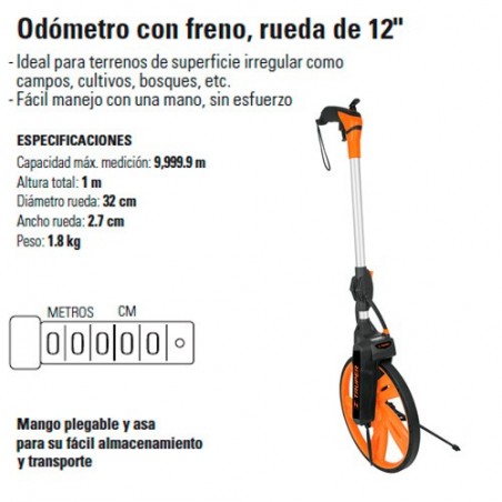 Odómetro con Freno Rueda de 12" TRUPER